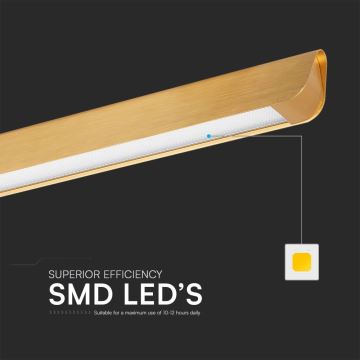 LED ljuskrona med textilsladd LED/36W/230V 3000/4000/6400K guld