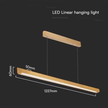 LED ljuskrona med textilsladd LED/36W/230V 3000/4000/6400K guld