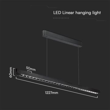 LED ljuskrona med textilsladd LED/36W/230V 3000/4000/6400K svart