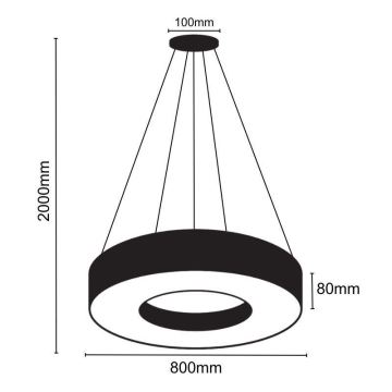 LED ljuskrona med textilsladd LED/40W/230V 4000K diameter 80 cm