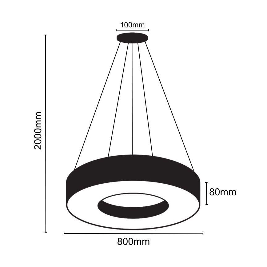 LED ljuskrona med textilsladd LED/40W/230V 4000K diameter 80 cm