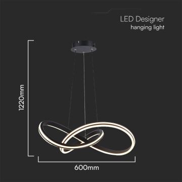 LED ljuskrona med textilsladd LED/40W/230V 3000/4000/6400K