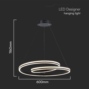 LED ljuskrona med textilsladd LED/40W/230V 3000/4000/6400K