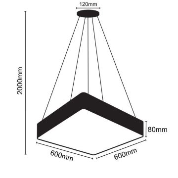 LED ljuskrona med textilsladd LED/65W/230V 4000K 60x60 cm