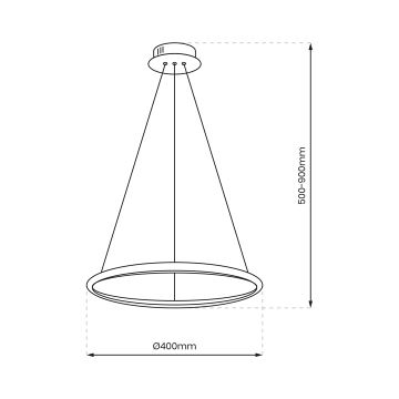 LED ljuskrona med textilsladd ROTONDA LED/27W/230V skinande krom