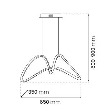 LED ljuskrona med upphängningsrem TESORO LED/48W/230V gyllene