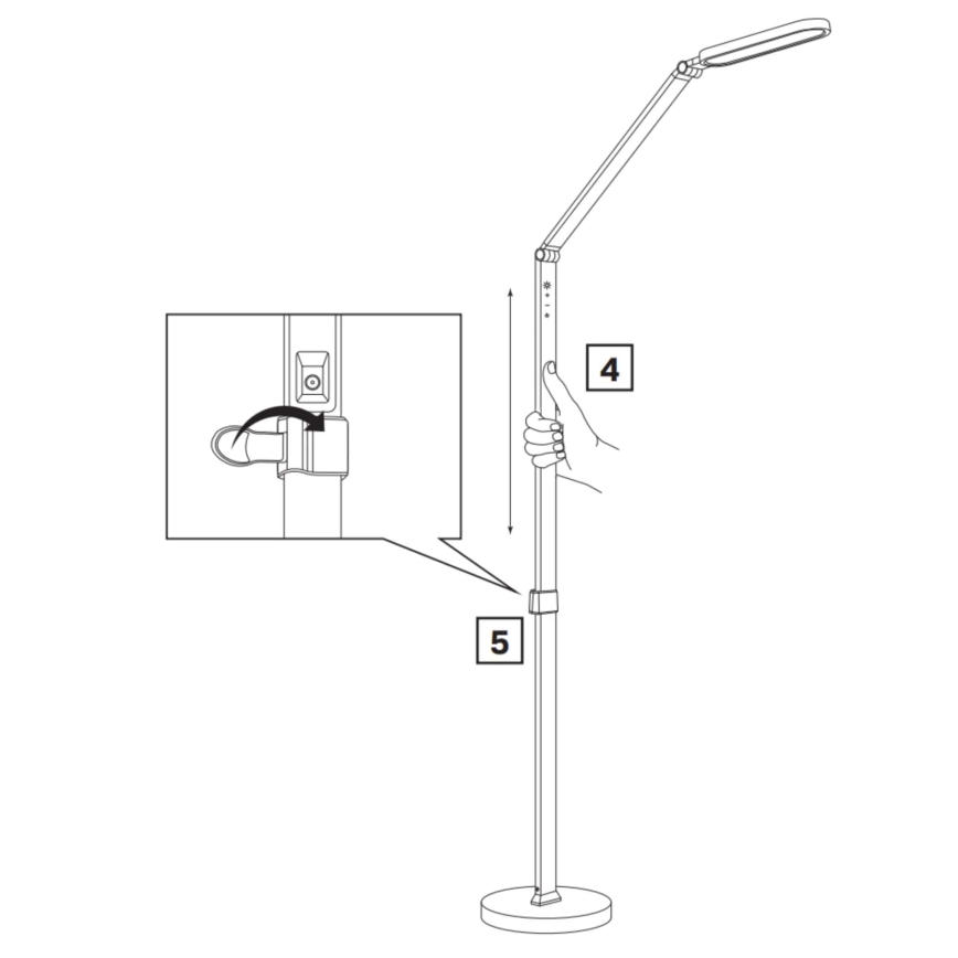 LED Ljusreglerad beröring golvlampa FERRARA LED/13W/230V 3000/4000/6000K vit