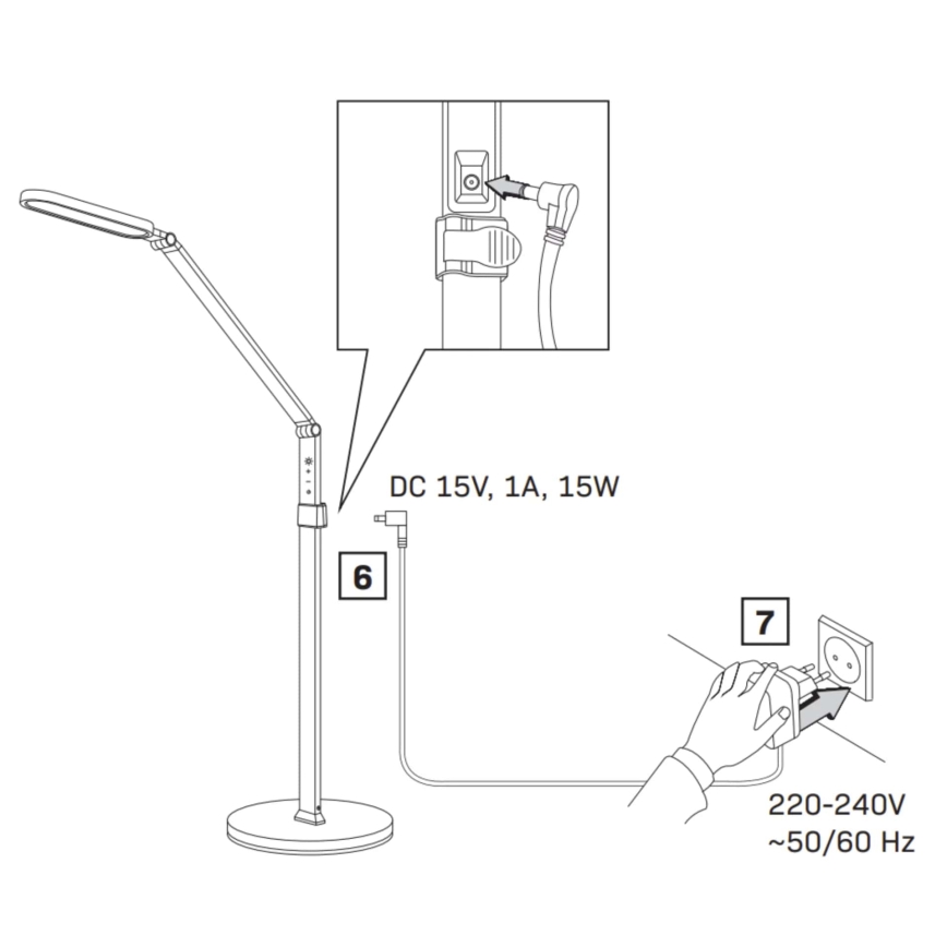 LED Ljusreglerad beröring golvlampa FERRARA LED/13W/230V 3000/4000/6000K vit