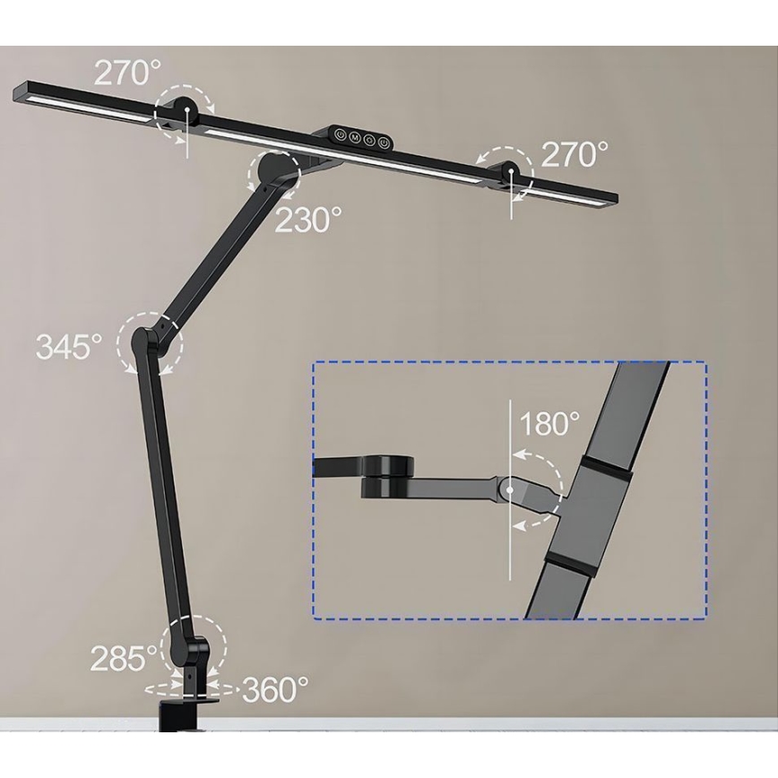 LED Ljusreglerad beröring flexible bordslampa LED/24W/230V 3000-6500K CRI 92 svart