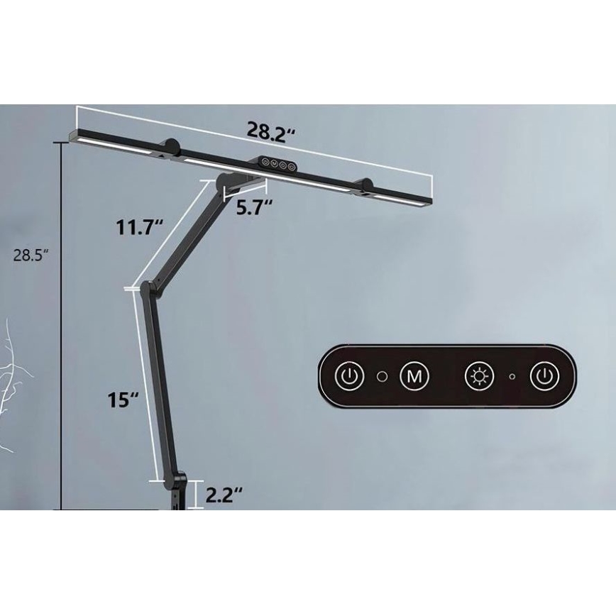 LED Ljusreglerad beröring flexible bordslampa LED/24W/230V 3000-6500K CRI 92 svart