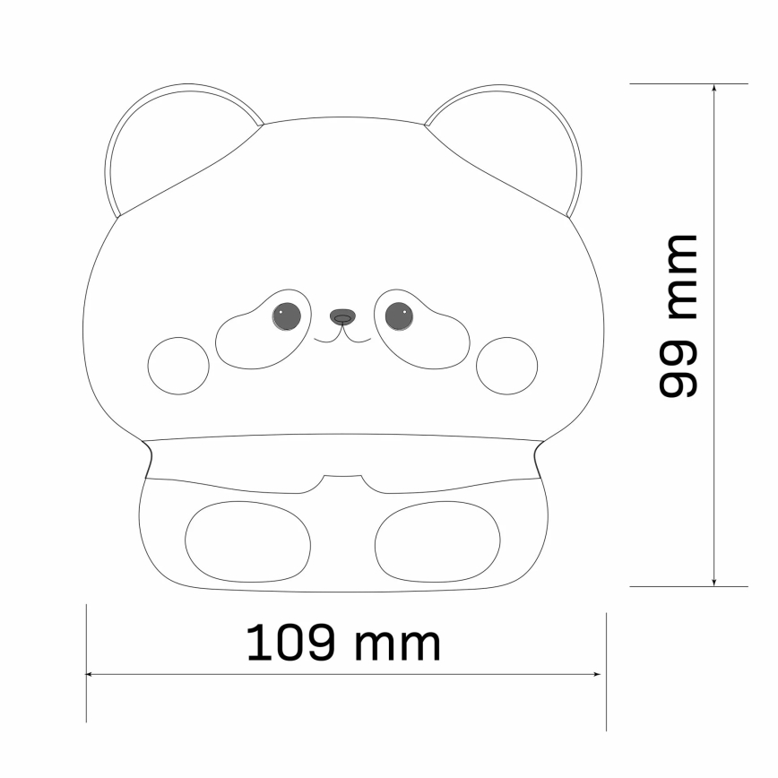 LED Ljusreglerad children's beröring lampa PANDA LED/2W/3,7V 1200 mAh