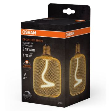 LED Ljusreglerad glödlampa DECOR FILAMENT E27/3,5W/230V 1800K guld - Osram