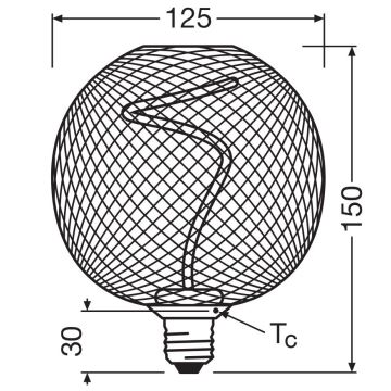 LED Ljusreglerad glödlampa DECOR FILAMENT G125 E27/3,5W/230V 1800K guld - Osram