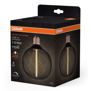 LED Ljusreglerad glödlampa DECOR  FILAMENT G125 E27/3,5W/230V 1800K svart - Osram