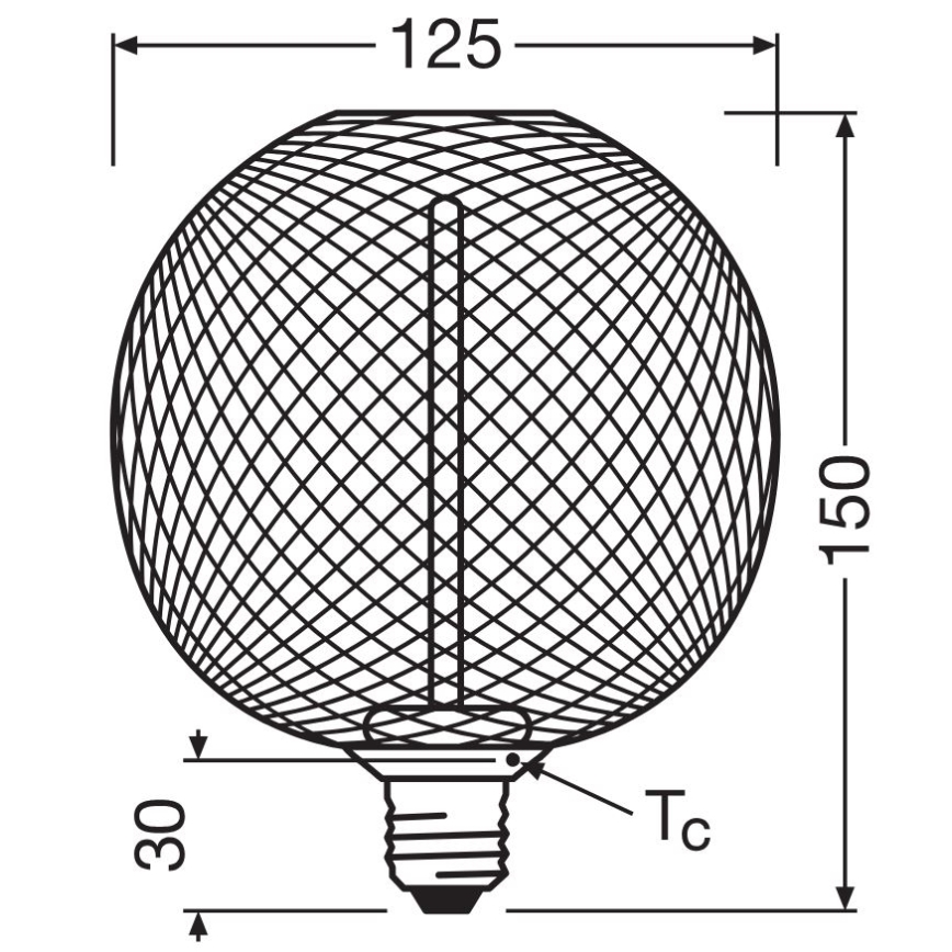 LED Ljusreglerad glödlampa DECOR  FILAMENT G125 E27/3,5W/230V 1800K svart - Osram