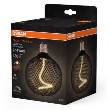 LED Ljusreglerad glödlampa DECOR FILAMENT G125 E27/3,5W/230V 1800K svart - Osram