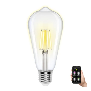 LED Ljusreglerad glödlampa FILAMENT ST64 E27/6W/230V 2700-6500K Wi-Fi - Aigostar