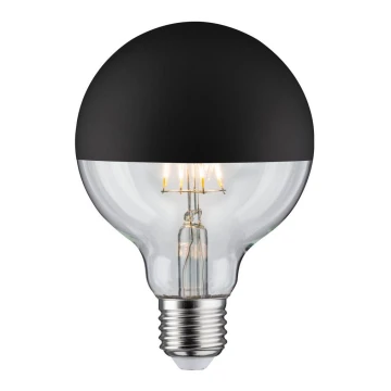 LED Ljusreglerad glödlampa med en mirror spherical cap GLOBE G95 E27/6,5W/230V 2700K svart - Paulmann 28676