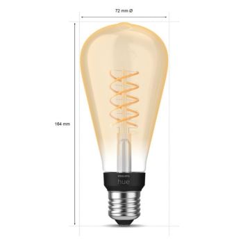 LED Ljusreglerad glödlampa Philips Hue WHITE FILAMENT ST72 E27/7W/230V 2100K