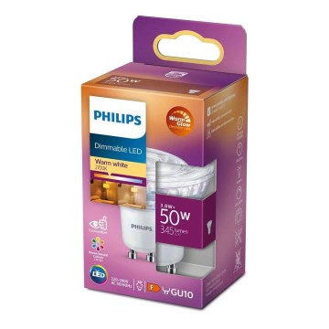 LED Ljusreglerad glödlampa Philips Warm Glow GU10/3,8W/230V 2200-2700K CRI90