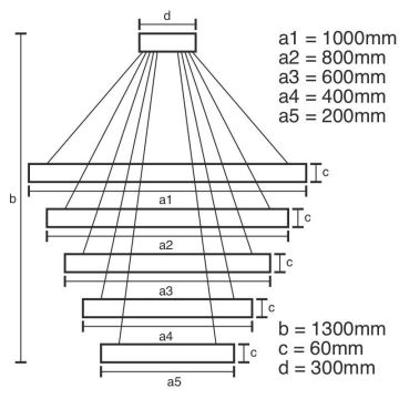 LED ljusreglerad ljuskrona på snöre LED/420W/230V 3000-6500K + fjärrkontroll