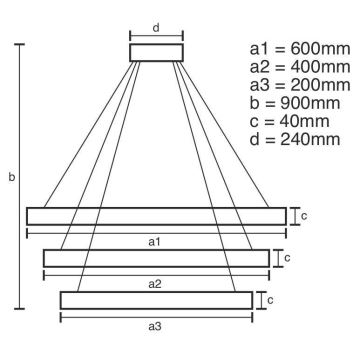 LED ljusreglerad ljuskrona på snöre LED/85W/230V 3000-6500K + fjärrkontroll