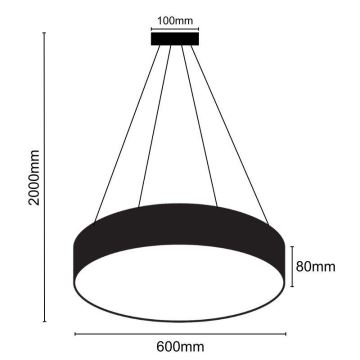 LED ljusreglerad ljuskrona på textilsladd LED/50W/230V 3000-6500K svart + fjärrkontroll