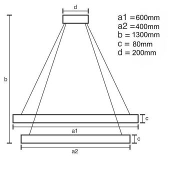 LED ljusreglerad ljuskrona på textilsladd LED/80W/230V 3000-6500K + fjärrkontroll