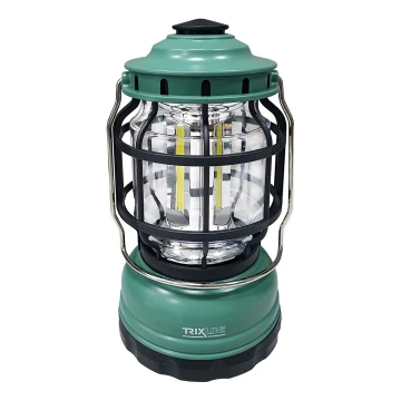 LED Ljusreglerad portable camping lampa 3xLED/3W/3xAA IPX4 grön