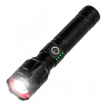 LED Ljusreglerad rechargeable flashlight med strömbanksfunktion LED/30W/5V IPX5 1060 lm 12 h 5000 mAh