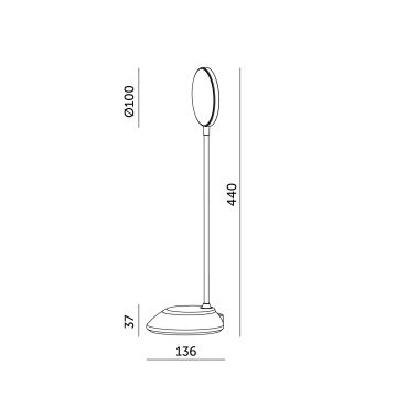 LED Ljusreglerad uppladdningsbar bordslampa VISUA LED/5W/5V 3000-5000K 1200 mAh grå