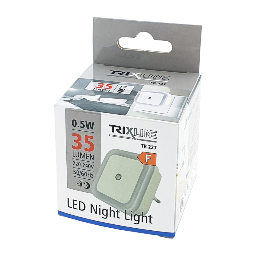 LED Nattlampa med sensor LED/0,5W/230V vit