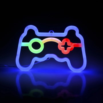 LED Neon väggdekoration GAME LED/3W/3xAA USB blå