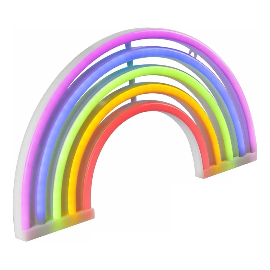 LED Neon väggdekoration RAINBOW LED/3W/3xAA Flerfärgad