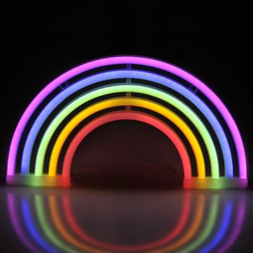 LED Neon väggdekoration RAINBOW LED/3W/3xAA Flerfärgad