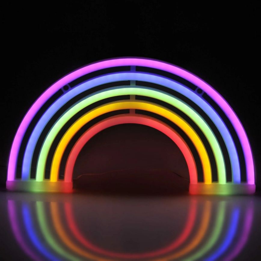 LED Neon väggdekoration RAINBOW LED/3W/3xAA Flerfärgad