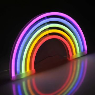 LED Neon väggdekoration RAINBOW LED/3W/3xAA Flerfärgad