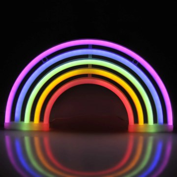 LED Neon väggdekoration RAINBOW LED/3W/3xAA USB Flerfärgad