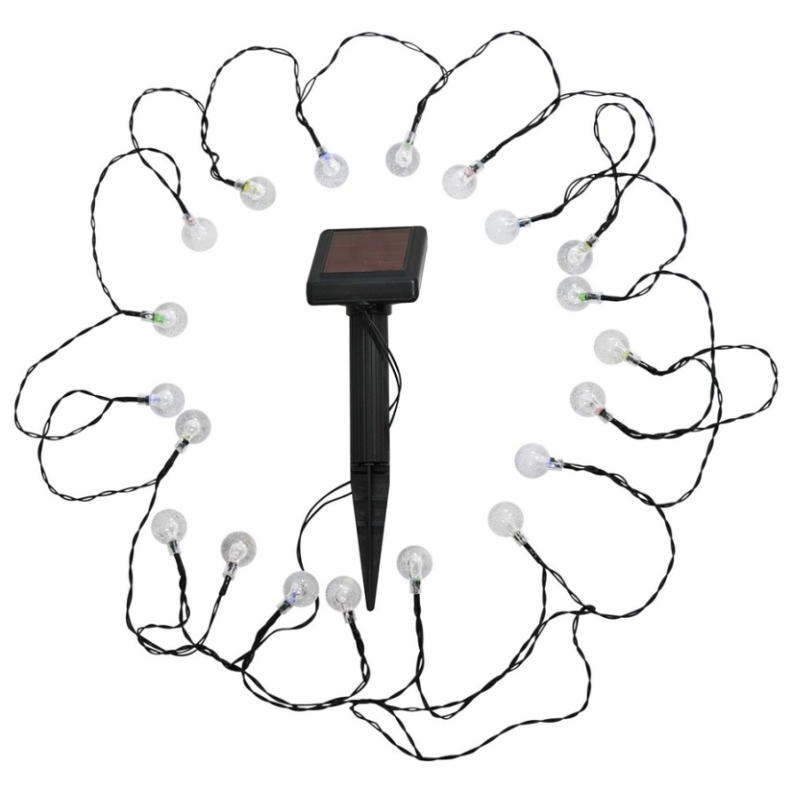 LED RGB sollampa 20xLED/1xAAA/1.2V/300mAh IP44 med en skymningssensor