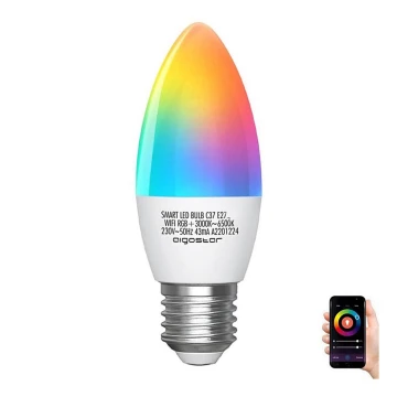LED RGBW Glödlampa C37 E27/5W/230V 3000-6500K Wi-Fi - Aigostar