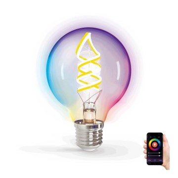 LED RGBW Glödlampa FILAMENT G80 E27/4,9W/230V 2700K Wi-Fi - Aigostar