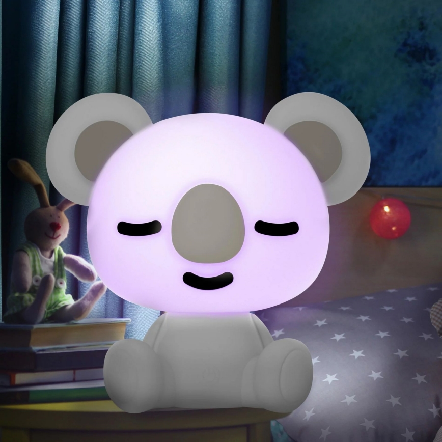 LED RGBW Ljusreglerad children's natt liten lampa LED/2,5W/230V koala vit