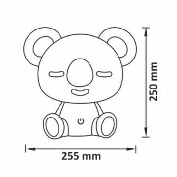 LED RGBW Ljusreglerad children's natt liten lampa LED/2,5W/230V koala vit