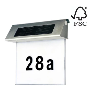 LED Solcell husnummer LED/2x0,07W/2,4V IP44 - FSC-certifierad