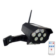 LED Solcell låtsas säkerhetskamera med sensor LED/3,7V IP44 svart + fjärrkontroll