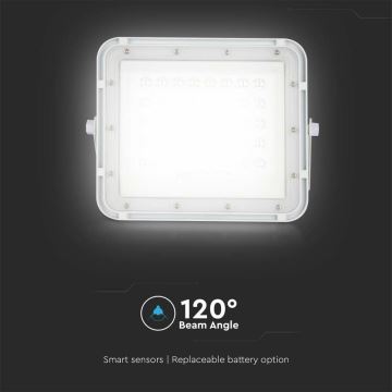 LED Utomhus ljusreglerad solcell reflektor LED/10W/3,2V IP65 4000K vit + fjärrkontroll