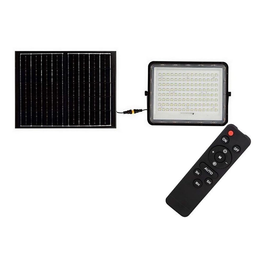 LED Solcellstrålkastare utomhus LED/20W/3,2V 6400K svart IP65 + fjärrkontroll