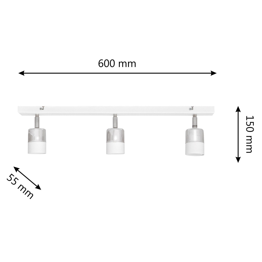 LED Spotlight TUBSSON 3xGU10/4,8W/230V vit/skinande krom