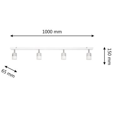 LED Spotlight TUBSSON 4xGU10/4,8W/230V vit/skinande krom