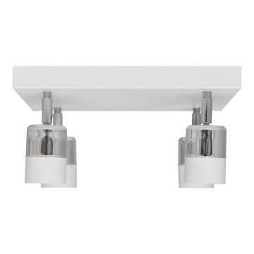 LED Spotlight TUBSSON 4xGU10/4,8W/230V vit/skinande krom